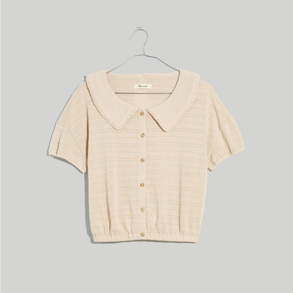 Madewell Ruffle-Collared Crop Top XS